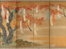 Квітучі вишні та осінні клени з віршами на сувоях, 1654-1681. Художник Тоса Міцуокі
