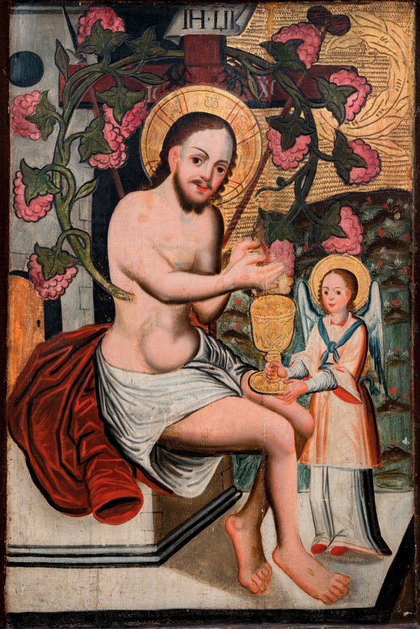Ікона ”Ісус Христос із виноградною лозою”, створена в XVIІІ столітті. Зберігається в колекції Острозького державного історико-культурного заповідника