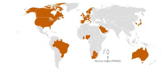 Мапа поширення штаму Omicron по світу