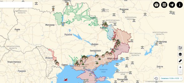 Актуальная карта боевых действий в Украине на вторник, 13 сентября