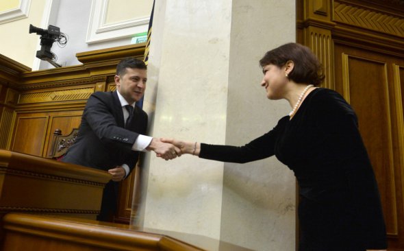 Президент Владимир Зеленский и Ирина Венедиктова в Верховной Раде во время ее назначения генеральным прокурором.