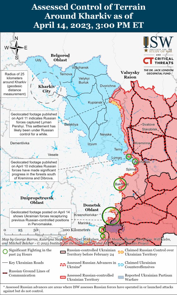 Карта бойових дій в Україні від американських аналітиків 