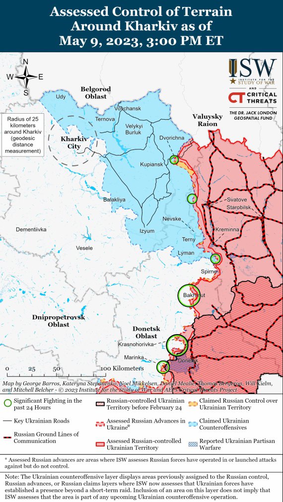 Карта бойових дій в Україні від американських аналітиків