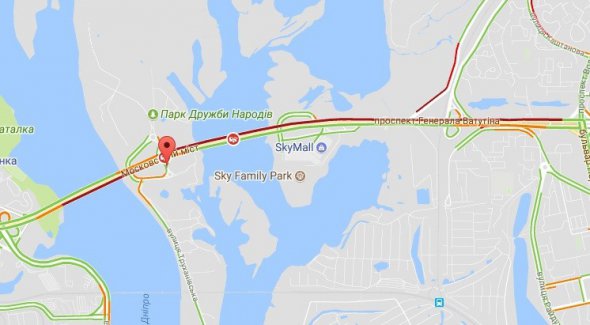 Затор на мосту Фукса (Московському)