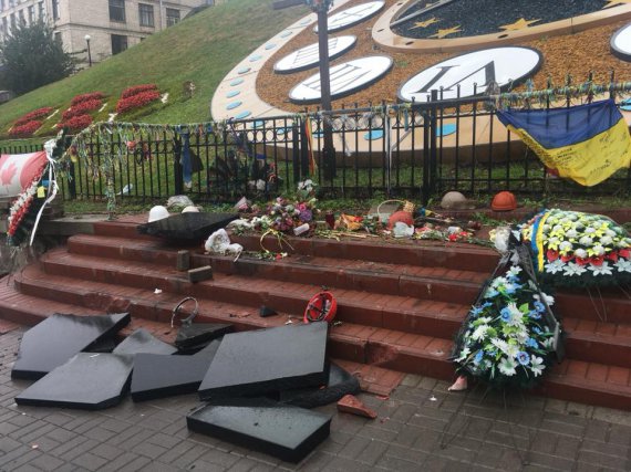 У Києві познущалися над пам’ятником Героям Небесної Сотні