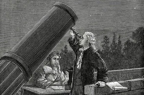 Вільям Гершель разом з сестрою Кароліною працювали над вдосконаленням телескопів, які самостійно конструювали. 