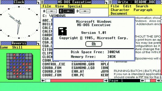  Windows 1.0 надавала лише обмежену підтримку багатозадачності для існуючих програм MS-DOS