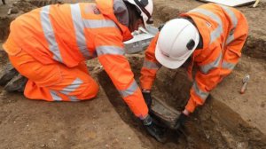   Between 1788 and 1853, in the vicinity of St. James Gardens, where today's Euston Station is located, about 61,000 people were buried. Photo: HS2 