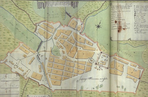 План крепости Тор и окрестных поселений 1751 года. Через 33 года Тор переименуют в Славянск