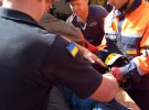 В Харькове на территории завода перевернулся кран с работником внутри