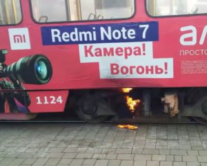 Во Львове горел трамвай